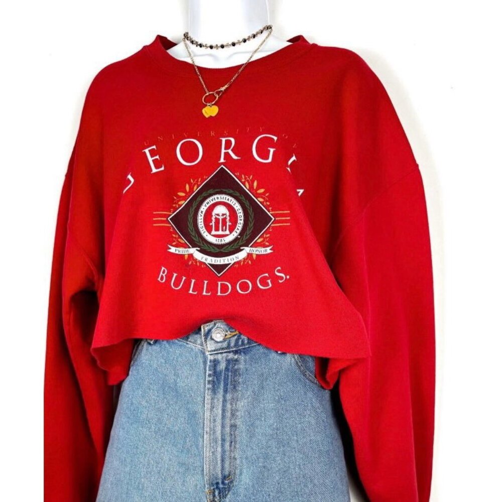 Georgia Bulldogs Cropped Sweater Size XL